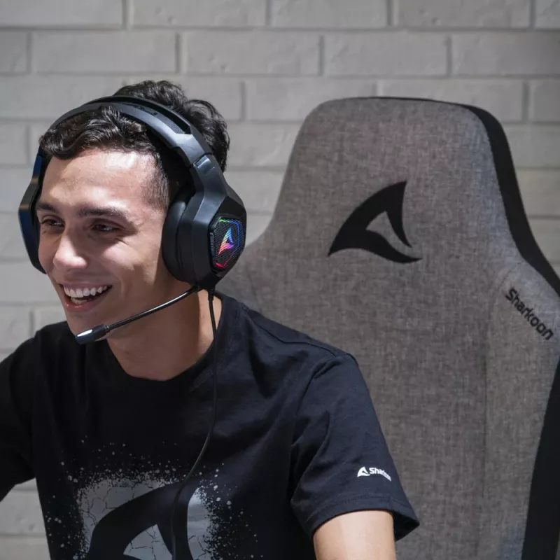Cadeira gaming Sharkoon SKILLER SGS40 tecido assento acolchoado encosto cinzento