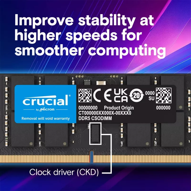 Memória para portátil DDR5 CSODIMM 24 GB (1×24 GB)/6400 CL52