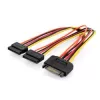 Assmann Cabo adaptador SATA Y 15-pin SATA para 2x 15-pin SATA ST/BU/BU 0,3m Cabo adaptador SATA Y, 0,3m - 15-pin SATA para 2x 15-pin SATA, ST/BU/BU - Siche
