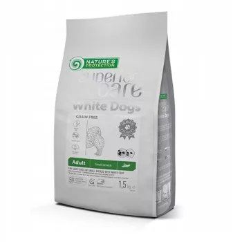 NATURE'S PROTECTION White Dogs Insects Adult Small Breeds ração seca para cães 1,5 kg