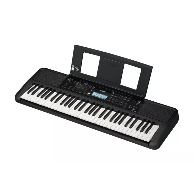 Teclado YAMAHA PSR-E383 — Teclado MIDI portátil de 61 teclas, ecrã LCD, USB, altifalantes incorporados, a pilhas (6), Preto