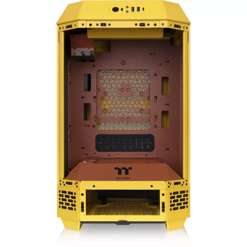 Caixa Mini Tower THERMALTAKE The Tower 250 Butter Caramel — microATX/Mini-ITX, suporte ATX, caixa compacta