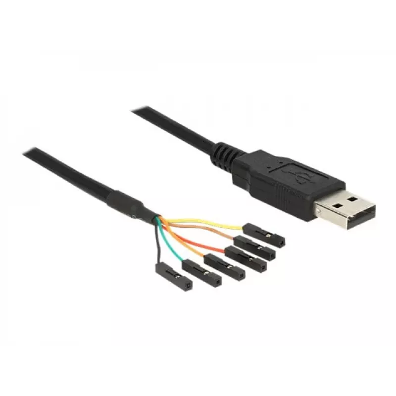 Cabo USB DeLOCK 1,8 m USB2.0-A/TTL 6 pinos Preto