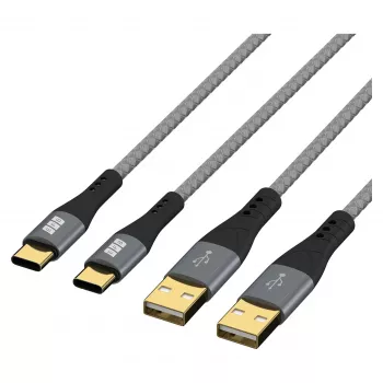 Conjunto de cabos USB-A para USB-C EFB Elektronik 60W QC 3A 2x2m - Digital/Dados (USB-AC-00007)
