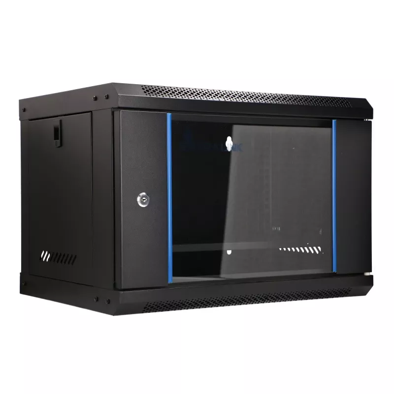 EXTRALINK LITE 6U 530X400 Armário de rack de parede preto com prateleira