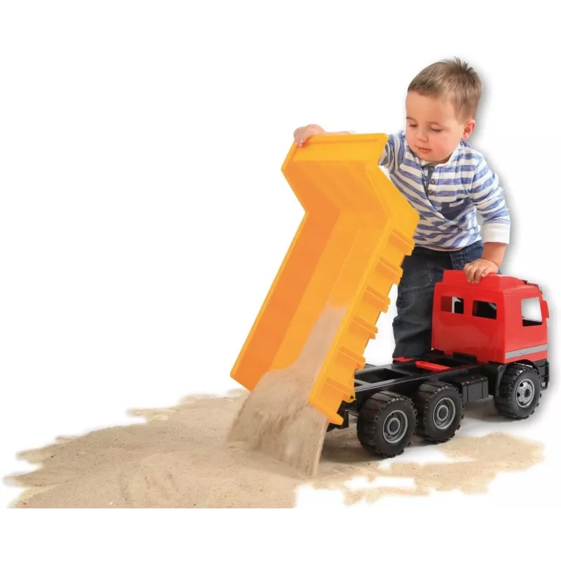 Camião basculante de brinquedo Lena Actros 62 cm carrinho castanho individual