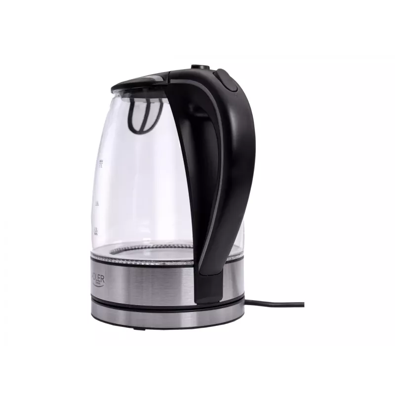 Chaleira elétrica Adler AD 1225 1,7 L preto, aço inoxidável, transparente 2200 W