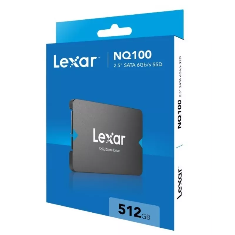 SSD 2,5 polegadas Lexar NQ100 512 GB SATA III, 550 MB/s leitura, 6 Gbit/s transferência