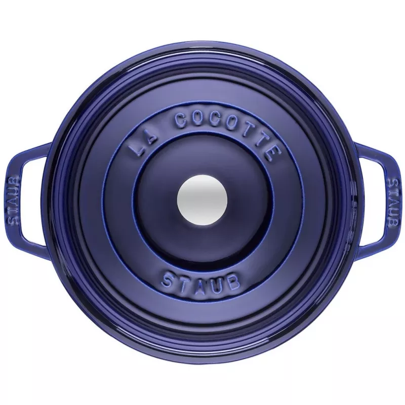 Cocotte em ferro fundido Staub 26 cm redonda, azul-escuro