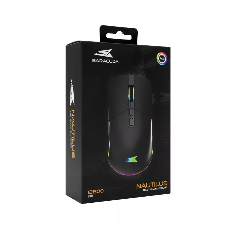 Rato Baracuda BGM-011 Nautilus preto RGB USB