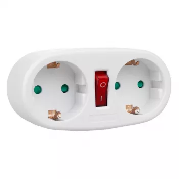 Adaptador de tomadas MACLEAN MCE338 F — tipo F, 2 tomadas, 2×16A com disjuntor