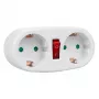 Adaptador de tomadas MACLEAN MCE338 F — tipo F, 2 tomadas, 2×16A com disjuntor