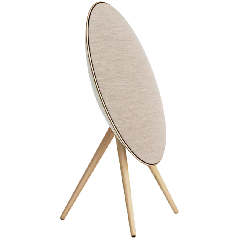 Altifalante Beosound A9 5.ª geração Gold Tone (traseira areia/tampa dourada/pés carvalho claro)