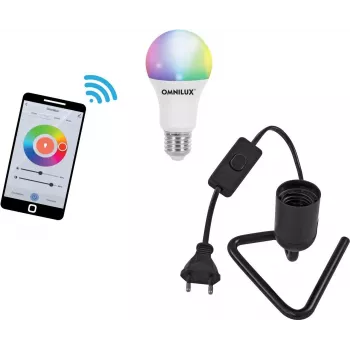 Lâmpada LED EUROLITE E27 RGB WW CW WiFi, base triangular, preta