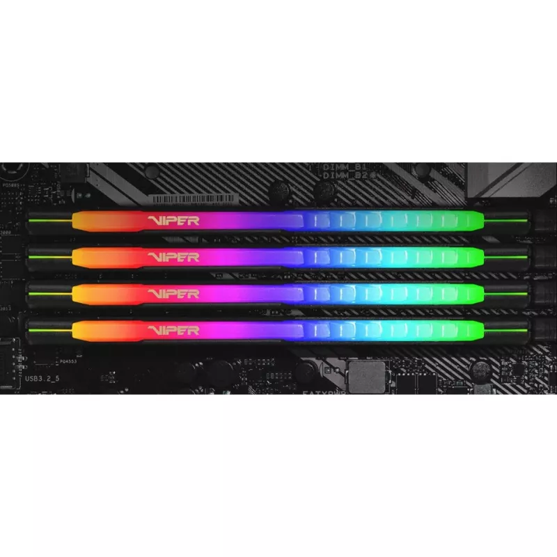 Patriot Viper Steel RGB 32 GB (2x16 GB) DDR4-3600 CL20 Kit de memória, PVSR432G360C0K
