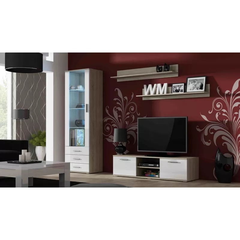 Suporte de TV Cama SOHO 140 carvalho Sonoma/branco brilhante