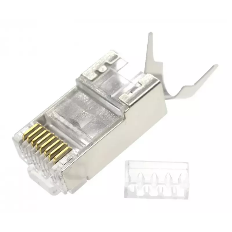 Ficha RJ45 GEMBIRD CAT7 8P8C banhada a ouro 15µ FTP/SFTP, pack de 100