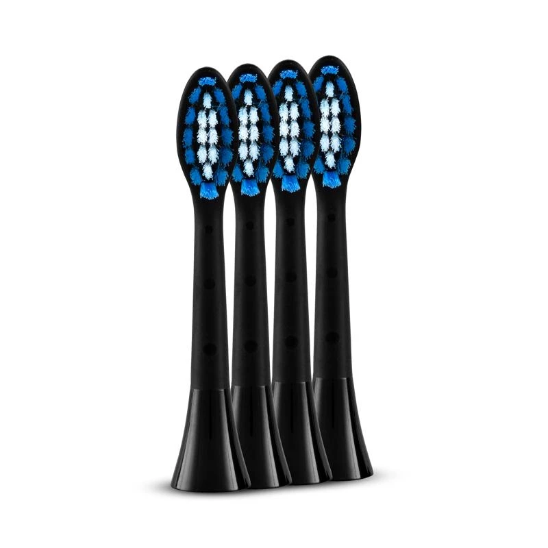 Cabeças de escova de dentes silk'n SYR4PEUZS001 — 4 cabeças de substituição, preto, dureza média das cerdas