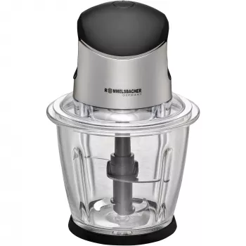 Trituradora elétrica Rommelsbacher MZ 500 — 1,5 L, 500 W, Aço inoxidável preto