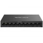 Switch de rede MERCUSYS MS110CMP — 8 portas PoE, 10 portas Gigabit RJ-45 no total, orçamento PoE de 115 W, montagem em secretária/parede, preto
