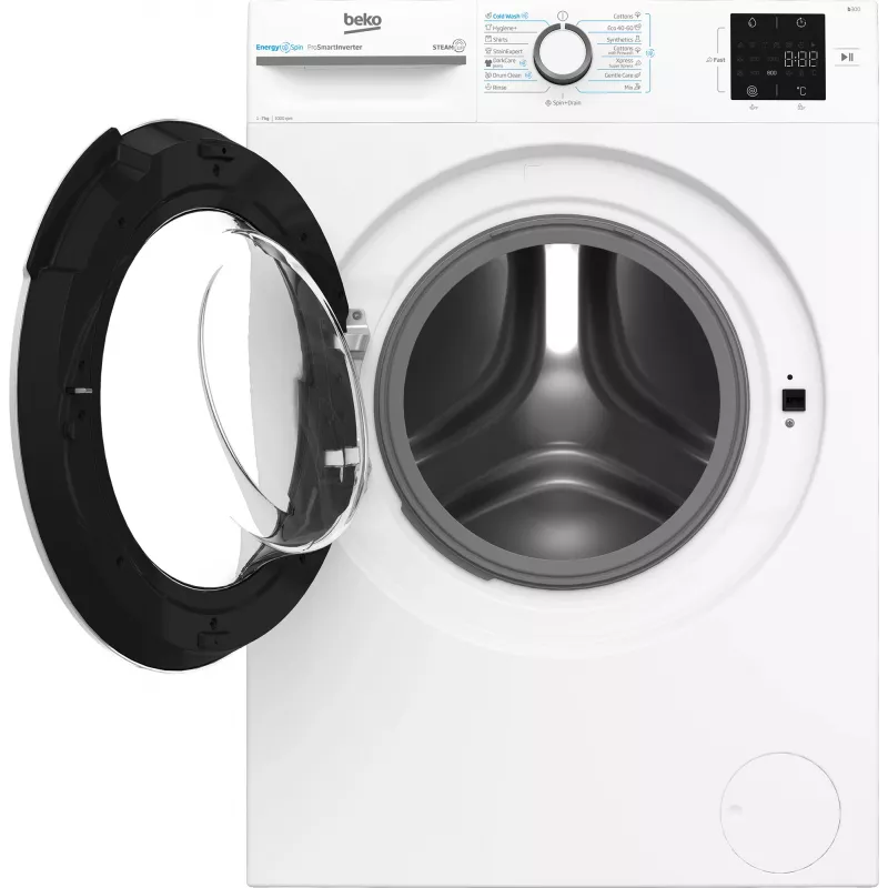 Máquina de lavar roupa BEKO BM3WFSU37013WW, 7 kg, classe energética A, 49,6 cm, 1000 rpm, motor inverter, Steam Cure