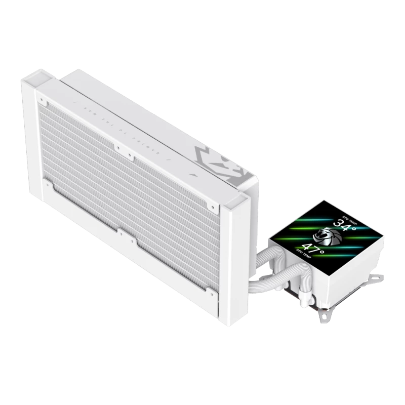Refrigeração líquida para CPU Gamemax | GLACIER 240 LCD WH | Intel, AMD