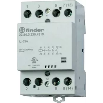 Contator de instalação Finder 22.64.0.230.4310 4 contactos NA (30/110/220 V) 63/4/1,2 A (22.64.0.230.4310)