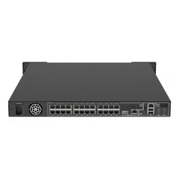 Gravador de vídeo em rede AXIS S2224 Mk II 24 canais, reprodução de 48 canais, 7680×4320, HDD de 6 TB, SSD de 256 GB, RAID 0/1/10, 1U, Preto