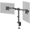 Braço de monitor Goobay Dual Flex - ecrã 17-32 polegadas - montagem em mesa VESA 75 e 100 mm - rotativo, orientável e inclinável - suporte de altura ajustável - carga máxima