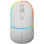 Rato Canyon MW-22 CNS-CMSW22SW – 2 em 1 Bluetooth/2,4 GHz – ótico – 800/1200/1600 DPI – 4 botões – iluminação RGB – recarregável – branco neve