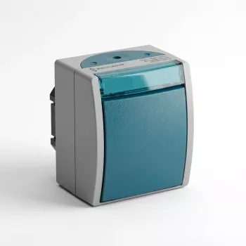 BJ - Ocean - interruptor basculante à prova de água 1 módulo - sobrepor *cinzento/azul-esverdeado* (2601/6W-53)