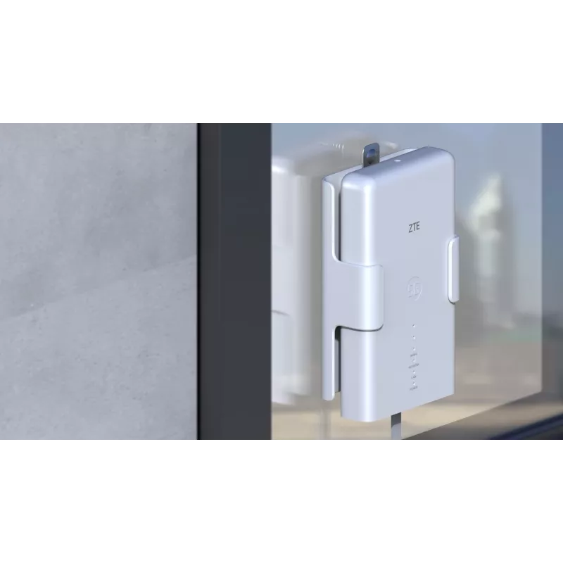 Kit de router Wi‑Fi ZTE MC889 com unidade exterior 5G LTE-A, Wi‑Fi 6, dupla banda 2,4/5 GHz, 160 MHz, 5 portas Gigabit, PoE, IP65 para uso exterior
