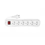 Extensão elétrica Microconnect MC-GRU0630DK 3 m 6 tomadas interior branco