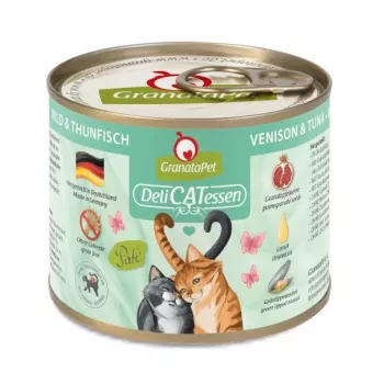 GRANATAPET DeliCATessen Caça e Atum - Comida húmida para gatos - 200g