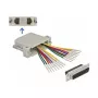 Ficha de crimpagem D-Sub 25 pinos para 2 x conector fêmea RJ45 DeLOCK 66833