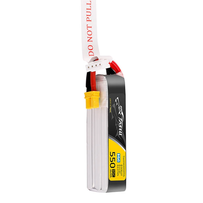 Bateria Tattu 3s 550mAh 95C 11.4V HV Lipo com ficha XT30 conector Long-Pack