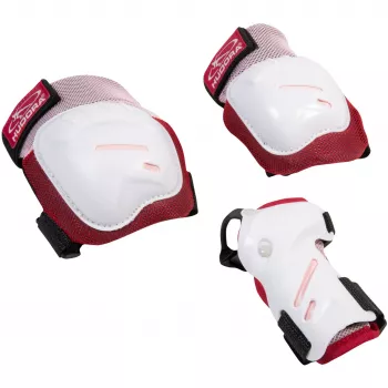 Conjunto de proteções biomecânicas Comfort (rosa/branco, tamanho M)