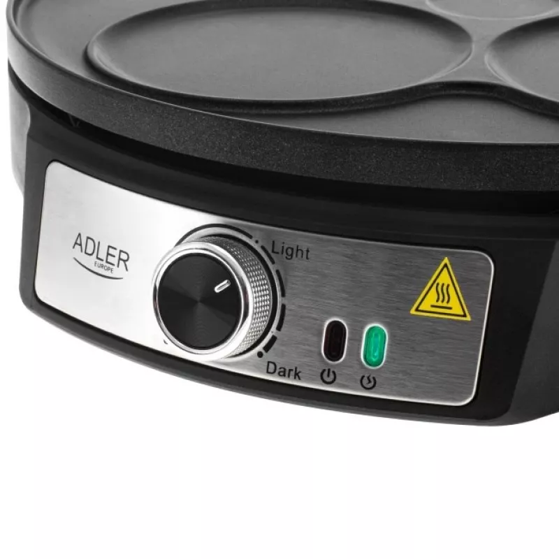 Adler AD 3093 Máquina de crepes elétrica de dupla face 2 em 1, 1600 W, preto