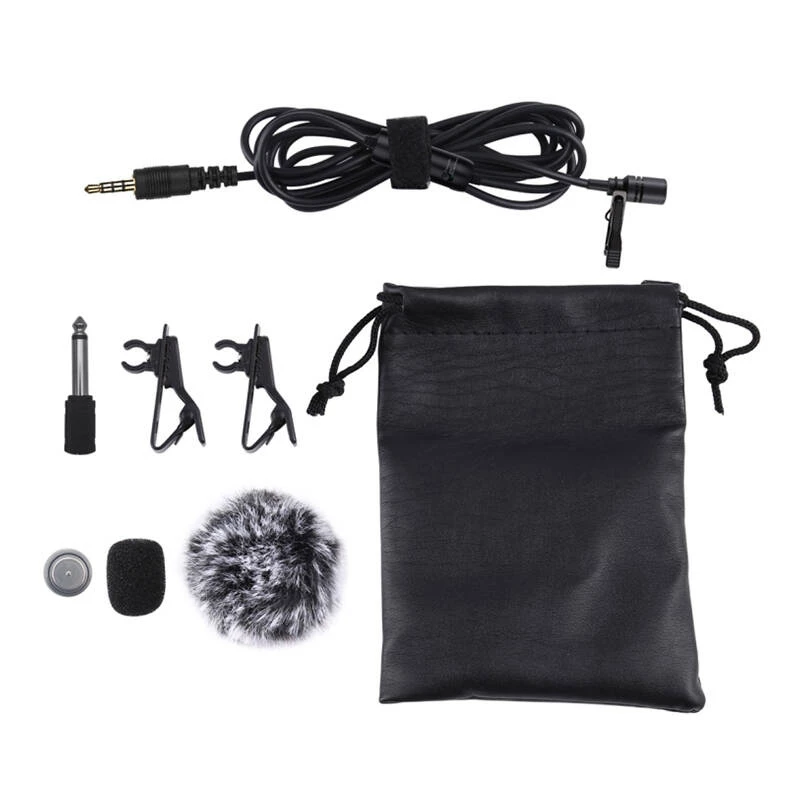 Microfone com clipe PULUZ 3,5mm jack 6m