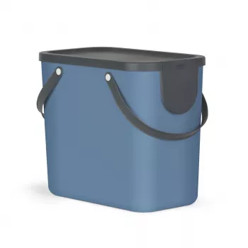 Contentor de resíduos rotho Albula 25 L retangular, tecnopolímero, azul, 400×340×235 mm