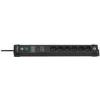 Brennenstuhl Premium-Line Extensão com 6 tomadas, 3 m, preta, com interruptor e proteção contra sobretensões
