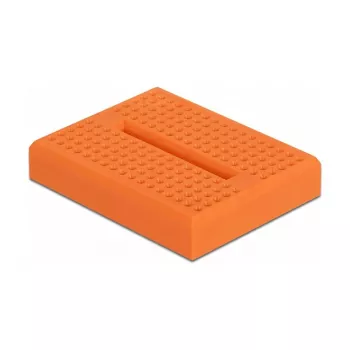 Breadboard DELOCK 18319, placa de prototipagem de plástico, laranja, 36×46×10 mm
