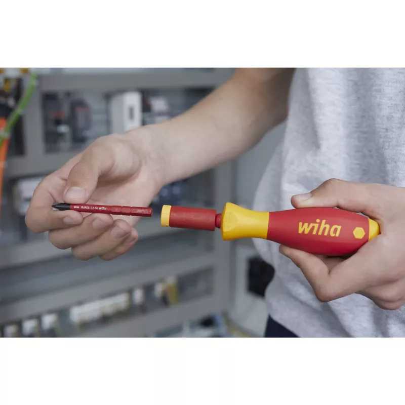 Adaptador de binário Wiha easyTorque 1,2 Nm vermelho/amarelo para SlimBits SlimVario