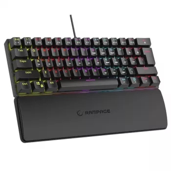 Teclado mecânico RAMPAGE PLOWER K60 com Blue-Switches e retroiluminação RGB