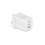 Fonte de alimentação Dicota - compacta, GaN - 65 Watt - 5 A - PD 3.0 - 3 portas de saída (2 x USB-C, USB)