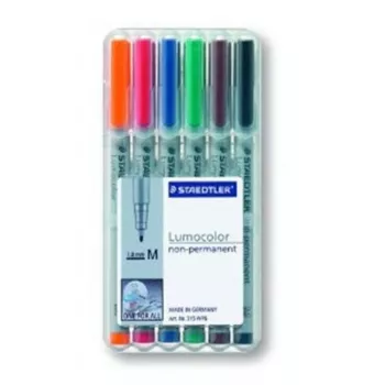 Marcador Staedtler 315 WP6 preto azul castanho verde laranja vermelho