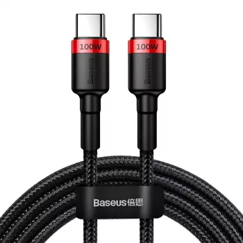 Cabo USB para USB-C Baseus Cafule PD2.0 100W Flash-Charging (20V 5A) 2m vermelho+preto
