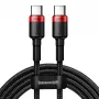 Cabo USB para USB-C Baseus Cafule PD2.0 100W Flash-Charging (20V 5A) 2m vermelho+preto