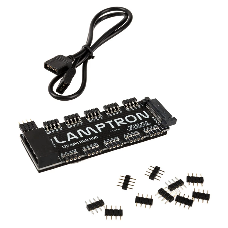 Hub RGB Lamptron SP103 10x para Aura Sync, Fusion, Mystic — controlador RGB de 10 canais
