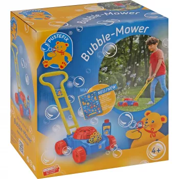 Corta-relvas Bubble-Mower, bolhas de sabão azul/vermelho